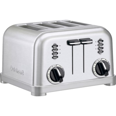 Cuisinart Metal Classic 4-Slice Toaster - Toast, Browning, Bagel, Reheat - Black, Brushed Stainless, Chrome  