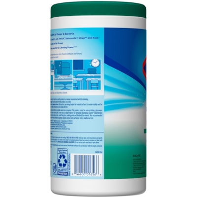 Clorox Commercial Solutions Disinfecting Wipe (Fresh Scent) - For Glass, Mirror, Wood, Acrylic, Vinyl - Fresh Scent Width - Bleach-free, Phosphate-free, Kill Germs, Disinfectant - 75 / Tub - 1 Each FRESH SCENT 