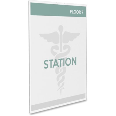 Deflecto - Porte-panneau de bureau - hauteur de 11 po (279,40 mm) x largeur de 8,50 po (215,90 mm) - clair - 1 chaque CHARGE PAR LA HAUT 8-1/2" X 11" - CLAIR