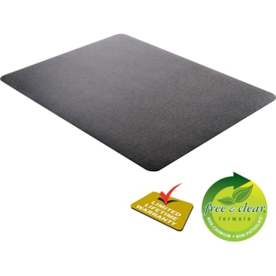 Deflecto Black EconoMat for Hard Floors - Hard Floor - 53" (1346.20 mm) Length x 45" (1143 mm) Width - Rectangular - Vinyl - Black - 1 Each 45"X53" RECTANGULAR BLACK- NON-STUDDED