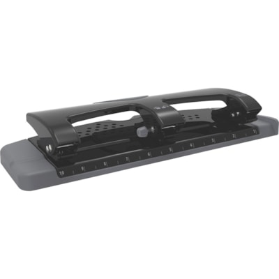 Swingline SmartTouch Low-Force 3-Hole Punch - 3 Punch Head(s) - 20 Sheet - 9/32" (7.11 mm) Punch Size - Metal - 4.50" (114.30 mm) x 12" (304.80 mm) x 4.40" (111.76 mm) - Black, Gray 3-HOLE PUNCH 20 SHEET CAPACITY