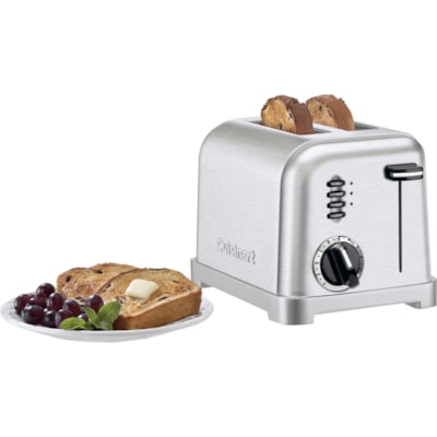 Cuisinart Metal Classic 2-Slice Toaster - Toast, Defrost, Bagel, Browning - Brushed Stainless, Chrome, Black  