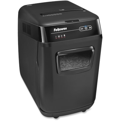 Fellowes AutoMax(tm) 200C Auto Feed Shredder - Non-continuous Shredder - Cross Cut - 10 Per Pass - for shredding Staples, Paper Clip, Credit Card, CD, DVD, Junk Mail, Paper - 0.2" (3.97 mm) x 1.5" (38.10 mm) Shred Size - P-4 - 2.20 in/s (55.88 mm/s) - 9" (228.60 mm) Throat - 12 Minute Run Time -  200 SHEET CROSS CUT 8.5 GAL SHRED SIZE 0.16MM X 1.5MM