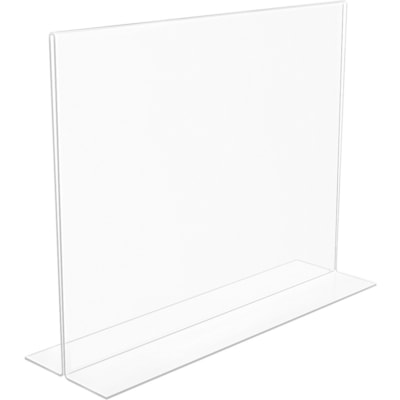 Deflecto Anti-Glare Double-sided Sign Holder - Landscape - 8.70" (220.98 mm) Height x 11.10" (281.94 mm) Width x 3.30" (83.82 mm) Depth - Acrylic - Clear - Anti-glare, Scratch Resistant, Durable, Double-sided, Heavy Duty - 1 Each DOUBLE-SIDED - LANDSCAPE 11"W X 8-1/2"H X 2-1/2"D