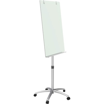 Quartet Infinity Mobile Easel with Glass Dry-Erase Board - 24" (609.60 mm) Width x 77" (1955.80 mm) Height - Silver Tempered Glass Surface - Rectangle - Magnetic - Accessory Tray, Locking Casters, Stain Resistant, Ghost Resistant, Durable, Mobility, Adjustable Height, Easy to Clean, Casters - 1 Each 3X2 MAGNETIC 4 CASTER