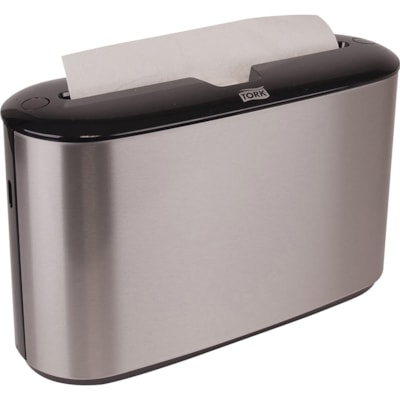 TORK - Distributeur de serviettes en papier Xpress - Dispenser Sans tâches Enchevêtré - hauteur de 7,90 po (200,66 mm) x largeur de 12,70 po (322,58 mm) x profondeur de 4,60 po (116,84 mm) - Plastique, Métal - Compacte, Verrouillable - 1 chaque COUNTERTOP MULTIFOLD SILVER DISPENSER