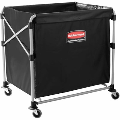 Rubbermaid Commercial Collapsible X Cart, 8 Bushels, Single Stream, Black - 220 lb (99790.32 g) Capacity - Powder Coated Steel Frame - Black 8 BUSHEL 