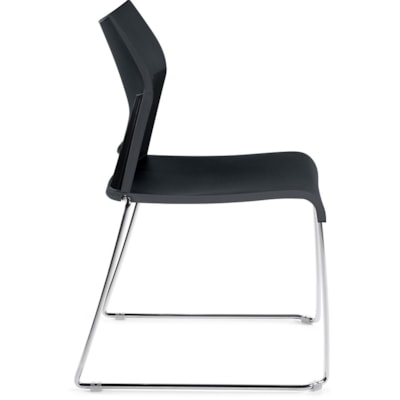 Global® Duet(tm) Stacking Chairs - Black Seat Color - Polypropylene Seat Material - Black Back Color - Polypropylene Back Material - Steel Frame Material - Sled Base - 1 Each POLYPROPYLENE SEAT & BACK 