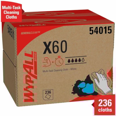 Wypall - WIPES WYPALL 12.5X16.75 WHITE - largeur de 11,10 po (281,94 mm) x longueur de 16,80 po (426,72 mm) - Blanc - Lavette/ - 236 / Carton  