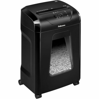 Fellowes Powershred 12C Cross Cut Shredder - Continuous Shredder - Cross Cut - 12 Per Pass - for shredding Staples, Paper, Paper Clip, Junk Mail - 0.2" (3.96 mm) x 1.6" (39.62 mm) Shred Size - P-4 - 1.40 in/s (35.56 mm/s) - 9" (228.60 mm) Throat - 20 Minute Run Time - 18.93 L Wastebin Capacity - Bla Cut Shredder 