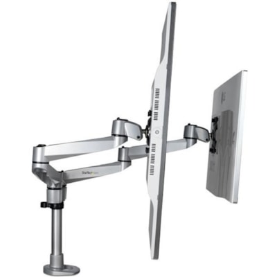 StarTech.com Desk Mount Dual Monitor Arm, Premium Articulating Desktop VESA Mount up to 27" (17.6lb/8kg) Displays, Height Adjustable - VESA 75x75/100x100mm heavy duty dual monitor mount for two displays up to 30in (22lb) each - Ergonomic height adjustable/Horizontal Articulating/360 rotating/tilt/sw RMNT 
