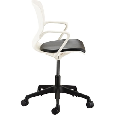 Safco Shell Desk Chair - Black Vinyl Plastic Seat - White Plastic Back - Steel Frame - 5-star Base - 1 Each WHITE 