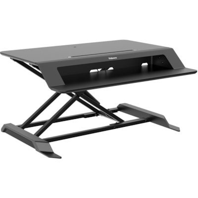 Fellowes Lotus LT Sit-Stand Workstation - 4.38" (111.25 mm) Height x 31.50" (800.10 mm) Width x 24" (609.60 mm) Depth - Desktop - Black  