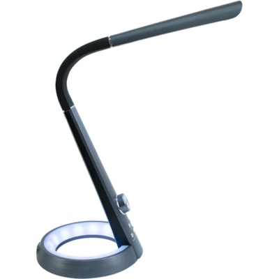 Royal Sovereign LED Desk Lamp with USB and Night Light - RDL-110U - 22" (558.80 mm) Height x 7" (177.80 mm) Width - 8 W LED Bulb - 450 lm Lumens - ABS - Desk Mountable - Black, Titanium Gray - for Desk WITH USB & NIGHTLIGHT BLACK & TITANIUM GREY