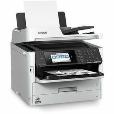 Epson WorkForce Pro WF-M5799 Wireless Inkjet Multifunction Printer - Monochrome - Copier/Fax/Printer/Scanner - 4800 x 1200 dpi Print - Automatic Duplex Print - Up to 45000 Pages Monthly - Color Flatbed Scanner - 1200 dpi Optical Scan - Monochrome Fax - Gigabit Ethernet - Wireless LAN - Wi-Fi Direct,  PRNT 