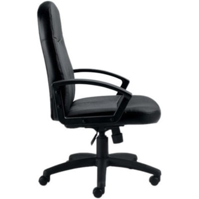 Offices To Go - Chair OTG11616B - Seat Color Noir - Luxhide, Tissu Seat Material - Back Color Noir - Luxhide, Tissu Back Material - Dossier haut - 5 branches, Arqué Base - Noir - Luxhide, Cuir - Accoudoir - 1 chaque  