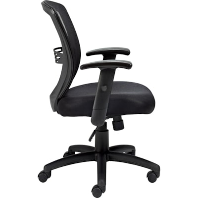 Offices to Go® Petra Tilter Chair - Black Fabric Seat - Black Mesh Fabric Back - Medium Back - 5-star Base - Black - 1 Each MESH BACK TILTER BLACK FABRIC