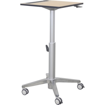 Ergotron Mobile Desk - Maple Top - 15 lb (6.80 kg) Capacity - 27" (685.80 mm) Table Top Width x 20.5" (520.70 mm) Table Top Depth - Assembly Required APLE 