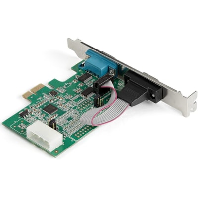 StarTech.com 2-port PCI Express RS232 Serial Adapter Card - PCIe to Dual Serial DB9 RS-232 Controller - 16950 UART - Windows and Linux - 2-port PCI Express RS232 serial controller card 16950 UART/ASIX AX99100 - Bi-directional speeds 921.6Kbps/port | 256 byte FIFO | 9th data bit - Pin 9 pwr out 5v/12  CTLR 