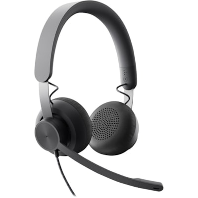 Logitech Zone Headset - Stereo - USB Type C - Wired - 32 Ohm - 20 Hz to 16 kHz - Over-the-head - Binaural - Circumaural - 6.2 ft Cable - Uni-directional, Omni-directional Microphone  