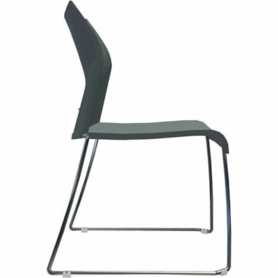 Global Duet Armless Chair, Polypropylene Seat & Back (6621) - Shadow, Gray Polypropylene, Resin Seat - Polypropylene, Plastic, Resin Back - Chrome Steel Frame - Low Back - Sled Base - Chrome, Shadow - Plastic - 1 Unit POLYPROPYLENE SEAT & BACK 