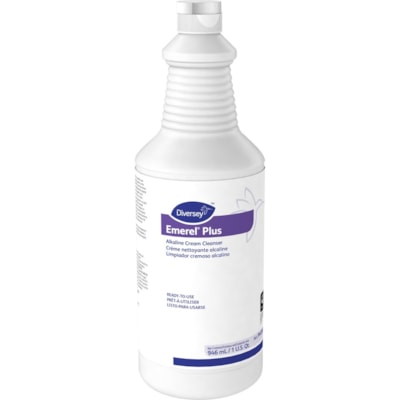 Diversey Emerel Plus Alkaline Cream Cleanser - Ready-To-Use - 946.35 mL - Non-scratching, Fragrance-free, Abrasive, Residue-free, Odorless - White Bottle - 1 Each 946ML 