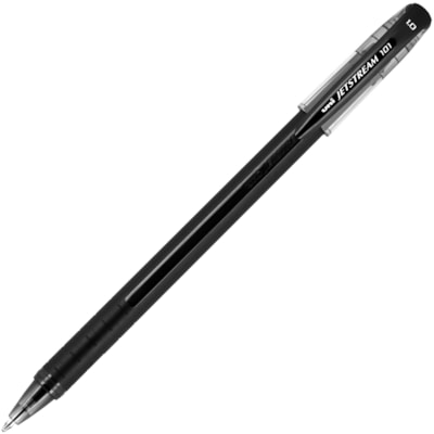 uni® Jetstream 101 Ballpoint Pen - 1 mm (0.04") Medium Pen Point - Black Ink - Gel-based - Black Barrel - 1 Dozen 1.0MM UNI-SUPER INK