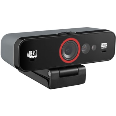 Adesso - Webcam CyberTrack F1 - 2,1 Mégapixels - 30 fps - USB 2.0 - 1 chaque - 1920 x 1080 Vidéo - CMOS Capteur - Focale fixe - 120° Angle - Microphone - Pour Moniteur, Ordinateur portable, Téléviseur - Windows 10 NDOWS HELLO FACE RECOGNITION B UILD-IN ADJUSTABLE F