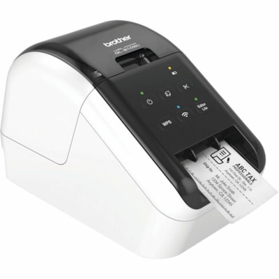 Brother - Imprimante thermique directe QL-810WC Bureau - Bicolore - Impression d'étiquette - USB - Réseau sans-fil - largeur d'impression 2,30 po (58,42 mm) - 1,8 Lignes/sec Mono - 600 dpi - largeur d'étiquette 2,40 po (60,96 mm) x longueur d'étiquette 36 po (914,40 mm) - RéSOLUTION D'IMPRESSION 600 PP RUBANS DK 2 4 PO DE LARGEUR