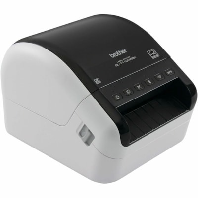 Brother - Imprimante thermique directe QL-1110NWB Bureau - Monochrome - Impression d'étiquette - Fast Ethernet - USB - Bluetooth - Réseau sans-fil - Blanc, Noir luisant - longueur d'impression 118,11 po (3000 mm) x largeur d'impression 4 po (101,60 mm) - 4,33 po/s (110 mm/s) Mono - 1,2 IMPRIME 69 éTIQUETTES/MIN RUBANS DK 4 PO DE LARGEUR