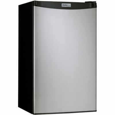 Danby Designer 3.2 cu. ft. Compact Fridge in Stainless Steel - 90.61 L - Auto-defrost - Reversible - 90.61 L Net Refrigerator Capacity - Stainless Steel DANBY SS 