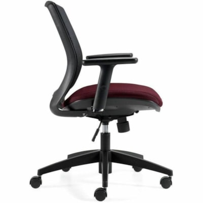 Offices To Go Stradic Chair - Black Seat Color - Quilted Fabric Seat Material - Black Back Color - Mesh Back Material - Mid Back - Armrest QUILT FABRIC  BLACK 