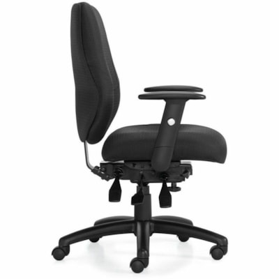 Offices To Go Six 31 | Medium Back Multi-Tilter - Black Seat Color - Quilted Fabric Seat Material - Black Back Color - Quilted Fabric Back Material - Medium Back - 5-star Base - Armrest MEDIUM BACK BLACK QUILT FABRIC 