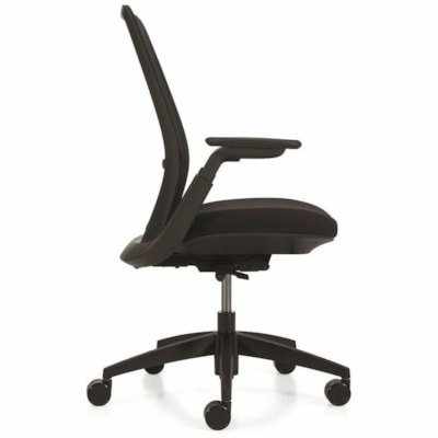 Offices To Go TL Chair - Foam Seat - Mesh Back - High Back - 5-star Base - Carbon - Armrest MESH BACK  UPHOLSTERED SEAT FABRIC FU85 FUSION 902 CARBON