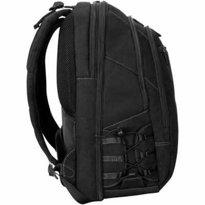 Targus Spruce EcoSmart TBB013US Carrying Case (Backpack) for 15.6" to 16" Notebook, Workstation, Accessories - Black, Green  - Drop Resistant, Bump Resistant - Polyester, Fabric, Plastic Body - Checkpoint Friendly - Shoulder Strap, Trolley Strap - 18.75" (476.25 mm) Height x 13" (330.20 mm) Width x   CASE 