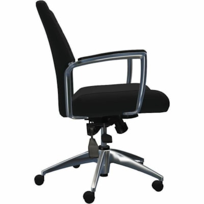 Global - Global Accord Siège à basculement à dossier moyen rembourré - Vinyle, Bois de feuillu Seat Material - Maille, Vinyle Back Material - Frame Color Aluminium - Dossier mi-dos - Noir - Métal - Accoudoir FAUTEUIL BASCULANT à DM ALLANTE FREE  ENCRE