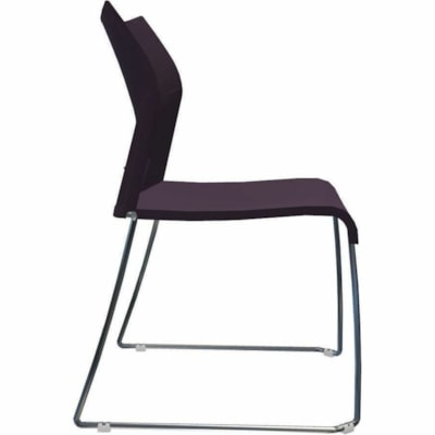Global Duet Armless Chair, Polypropylene Seat & Back(6621) - Eggplant Seat Color - Resin, Polypropylene Seat Material - Plastic, Polypropylene, Resin Back Material - Chrome Frame Color - Steel Frame Material - Low Back - Sled Base - Chrome, Eggplant - Plastic - 1 / Unit POLYPROPYLENE SEAT & BACK 