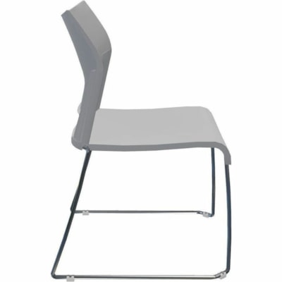 Global Duet Armless Chair, Polypropylene Seat & Back (6621) - Gray, Fog Polypropylene, Resin Seat - Fog Polypropylene, Plastic, Resin Back - Chrome Frame - Low Back - Sled Base - Chrome, Gray, Fog Gray - Plastic - 1 Unit POLYPROPYLENE SEAT & BACK 