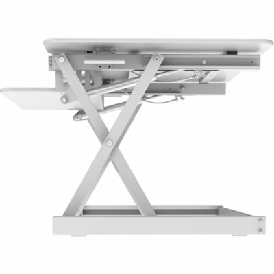 Rocelco 40" Adjustable Desk Riser with EVR - 40 lb (18143.69 g) Load Capacity - 40" (1016 mm) Width x 23.60" (599.44 mm) Depth - Freestanding - Matte - Metal, Steel, Medium Density Fiberboard (MDF), Laminate - White - For Notebook, Monitor, Commercial - Adjustable, Sit-stand, Ergonomic, Retractable, table Desk Riser 