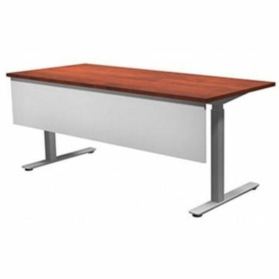 HDL - Bureau assis-debout Athena - Contemporain Style - 220 lb (99,79 kg) Capacité - Hauteur réglable - largeur du plateau de table 66 po (1676,40 mm) x profondeur du plateau de table 30 po (762 mm) - hauteur de 45,5 po (1155,70 mm) - Commercial - Assemblage requis - Evening Zen, Argen EVENING ZEN/SILVER 2 LEG BASE 66'' W X 30''D X 27.5-45.5''H