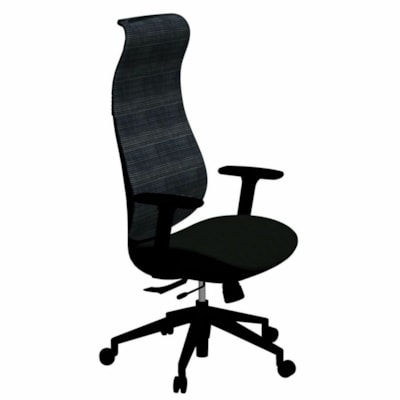 HDL ARES High-Back Task/Meeting Chair - Black Seat Color - Mesh Seat Material - Black Back Color - Mesh Back Material - Black Frame Color - Aluminum Frame Material - High Back - 5-star Base - Black - 1 / Unit BLACK 