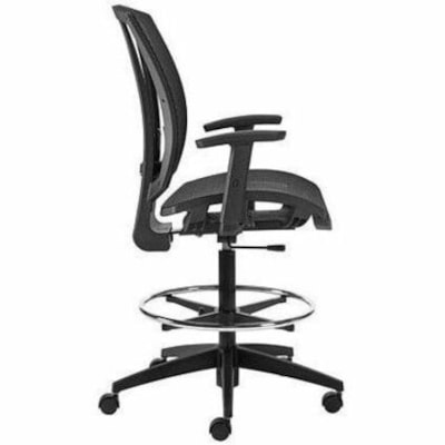 Offices To Go Avro Drafting Stool with Arms, Black Mesh Seat and Back - Mesh Seat Material - Black Back Color - Mesh Back Material - Black Frame Color - Mid Back - Black - Mesh &BACK BLACK 