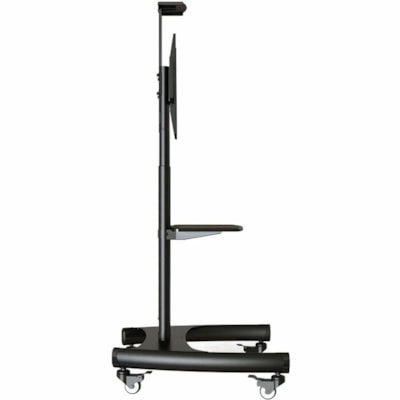 Rocelco 32"-70" TV Mobile TV Cart with A/V Component/Webcam Shelf - 100 lb (45359.24 g) Capacity - 2.50" (63.50 mm) Caster Size - Steel Frame - Black - 32" to 70" Screen Supported art with A/V Component/Webcam Shelf