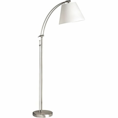 Dainolite DM2578-F-SC Floor Lamp - 61" (1549.40 mm) Height x 11" (279.40 mm) Width - 100 W LED Bulb - Satin Chrome - Dimmable, Swivel Arm, Adjustable - Metal, Fabric, Linen - Floor-mountable - for Commercial, Living Room, Office, Bedroom LED COMPATIBLE  METAL FINISH 