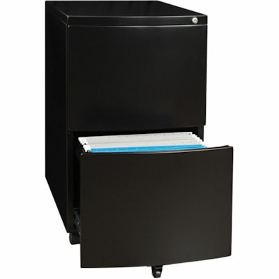 Heartwood Metal Mobile Pedestal - for File - Legal, Letter - Mobility, Locking Drawer, Full Drawer Extension, Ball Bearing Slides - Black - Metal 2 FILE DRAWERS FOR LETTER OR L 15 1/2" W X 22 1/2" D X 27" H