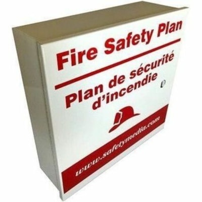 Safety Media Mounting Box - Red, White - Aluminum - 1 / Unit FIRE DEPARTMENT APPROVED WEATHER RESISTANT