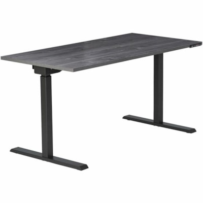 Realspace Magellan 60" Performance Electric Height-Adjustable Standing Desk, Grey - T-shaped Base - Modern Style - 2 Legs - Height Adjustable - 60" (1524 mm) Table Top Width x 30" (762 mm) Table Top Depth - 43" (1092.20 mm) Height - Business, Office, Home - Assembly Required - Gray, Dark - Steel, Wo  