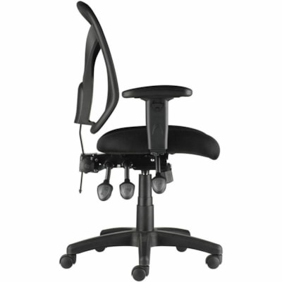 Realspace Chair - Fabric Seat - Black Mesh Back - Black Frame - Mid Back - 5-star Base - Black - Armrest - 1 Each  