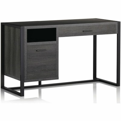 Realspace DeJori 51" Writing Desk, Charcoal - 2 x Storage Drawer(s) - Material: Engineered Wood, Laminate, Paperboard - Finish: Charcoal - Center Drawer - For Writing, Document, Stationary, Book, Computer WRITING DESK CHARCOAL 