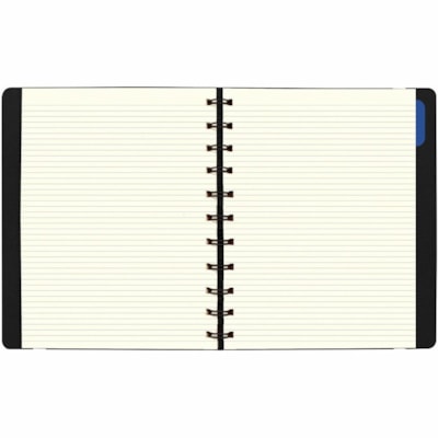 Filofax 17-Month Monthly Planner - Julian Dates - Monthly - 17 Month - August 2024 to December 2025 - 1 Month Double Page Layout - 8 1/2" (215.90 mm) x 10 7/8" (276.23 mm) Sheet Size - Cream Sheet - Twin Wire - Elastic - Leather - Black Cover - Elastic Closure, Pocket, Notes Area, Heavy Duty - 1 Eac MONTHLY 